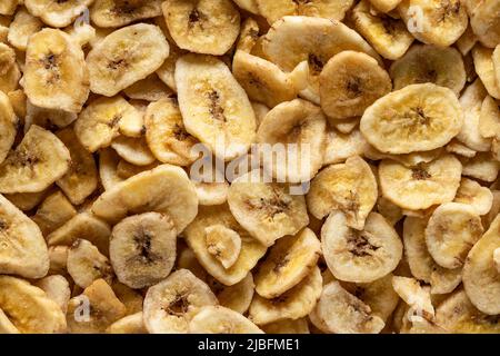 Vista ravvicinata dall'alto della banana secca Foto Stock