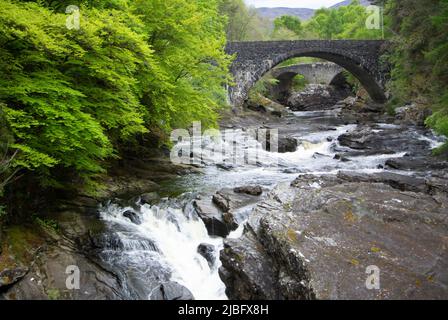 Cascate del fiume Moriston Foto Stock