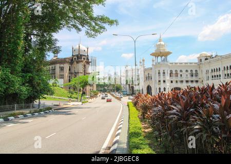 Una strada nel centro citta' di Kuala Lumpur, Malesia Foto Stock