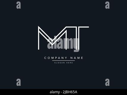 Monogramma MT alfabeto linea iniziale art logo vettore, logo iniziale, logo, vettore logo, alfabeto, monogramma, vettore monogramma Illustrazione Vettoriale