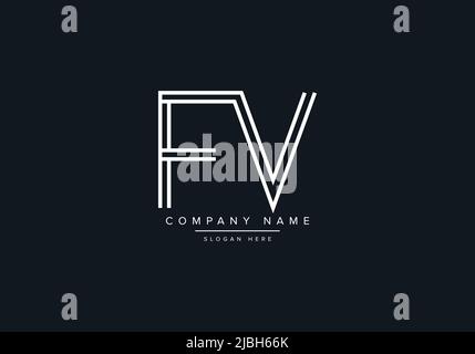 Monogramma alfabeto FV linea iniziale vettore logo arte, logo iniziale, logo, vettore logo, alfabeto, monogramma, vettore monogramma Illustrazione Vettoriale