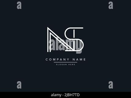 Modello vettoriale Creative Letters NS Logo Design. Illustrazione Vettoriale