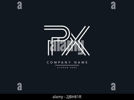 Modello vettoriale Creative Letters PX Logo Design. Illustrazione Vettoriale