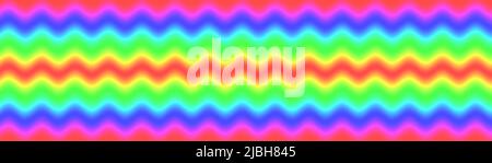 Illustrazione astratta - sfondo panoramico - onde rainbow pattern. Foto Stock