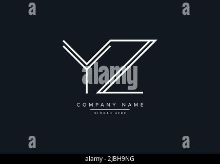 YZ logo lettere astratte monogramma Illustrazione Vettoriale