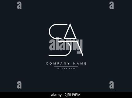 SA logo lettere astratte monogramma Illustrazione Vettoriale