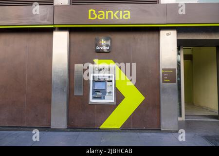 Bankia ATM Cash Machine Siviglia Spagna ora si è fusa con CaixaBank. 8 febbraio 2018 Siviglia Spagna Foto Stock