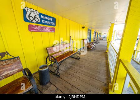 Big Texan Steak Ranch and Brewery, Route 66 Roadside Attraction, Amarillo Texas. Sede della 'Free 72oz Steak'. USA Route 66 Foto Stock