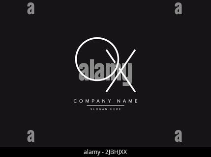 Icona alfabetica con logo OX o XO Illustrazione Vettoriale