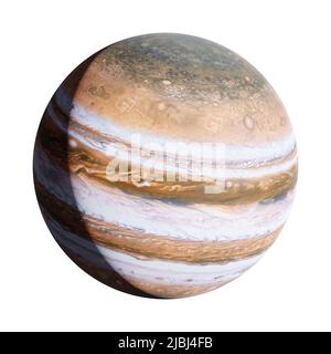 Alto dettagliato pianeta Giove di sistema solare isolato. 3D illustrazione rappresentata. Elementi di questa immagine forniti dalla NASA. Foto Stock