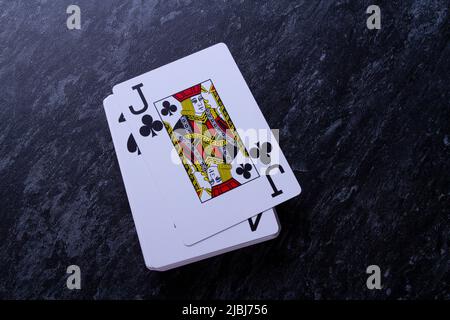 Poker cards.Full casa in mano. Gioco di carte. Foto Stock