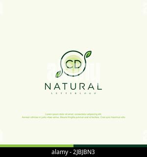 Vettore del modello del logo naturale iniziale del CD Illustrazione Vettoriale