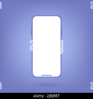 Schermata vuota dell'interfaccia smartphone, illustrazione 3D Illustrazione Vettoriale