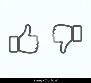 Come o pollice su e a differenza di icone, Vector Set Illustrazione Vettoriale