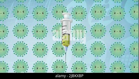 Immagine della caduta di 19 cellule sulla siringa Foto Stock