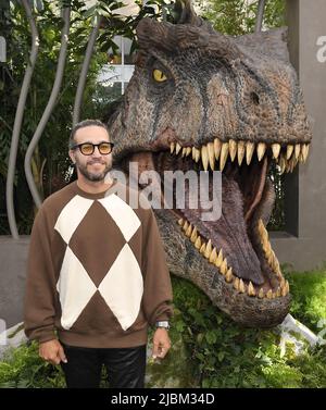 Los Angeles, Stati Uniti. 06th giugno 2022. Pete Wentz arriva alla prima MONDIALE GIURASSICA della Universal Pictures, che si tiene al TCL Chinese Theatre lunedì 6 giugno 2022. (Foto di Sthanlee B. Mirador/Sipa USA) Credit: Sipa USA/Alamy Live News Foto Stock