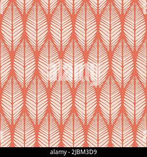 Pattern vettoriale senza giunture con texture delle lamelle su sfondo rosso. Bello mosaico floreale carta da parati design. Tessuto decorativo a griglia. Illustrazione Vettoriale