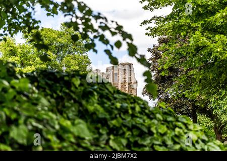 Castello gotico medievale a Newark on Trent, vicino a Nottingham, Nottinghamshire, Inghilterra, Regno Unito. Foto Stock