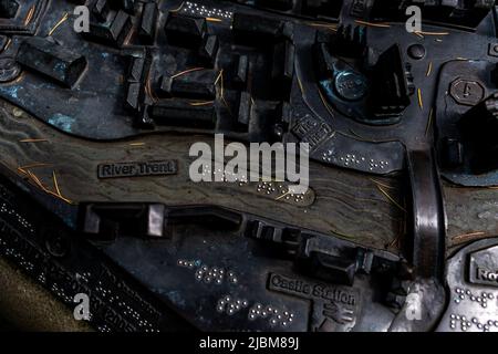 Mappa di Newarks River trent, nottingham, inghilterra, regno unito. Foto Stock