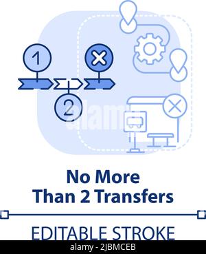 Non più di due trasferimenti di icona blu chiaro concetto Illustrazione Vettoriale