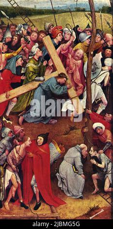 "Cristo che porta la Croce". Pittura di Hieronymus Bosch. Museo Kunsthistorisches di Vienna. Foto Stock