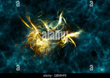 sfondo astratto con magiche luci dorate Foto Stock