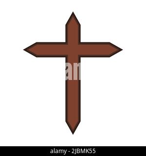 Simbolo di una croce di chiesa. Simbolo religioso del cristianesimo. Illustrazione Vettoriale