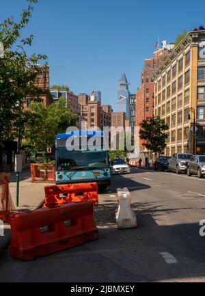 Lo sviluppo di Hudson Yards visto dal Meatpacking District a New York mercoledì 25 maggio 2021. (© Richard B. Levine) Foto Stock