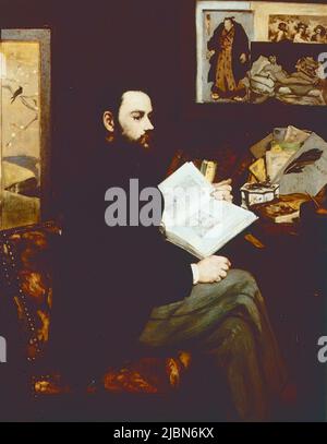 Ritratto di Emile Zola, dipinto dall'artista francese Edouard Manet, 1868 Foto Stock