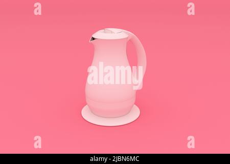 Bollitore isolato su sfondo rosa, resa 3D. Foto Stock