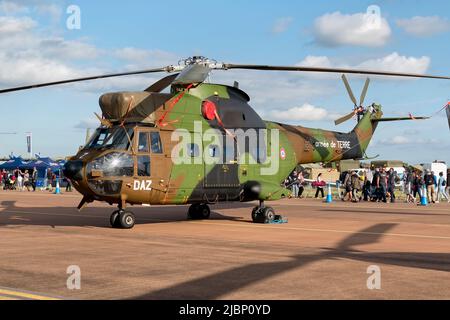 RAF Fairford, Gloucestershire, Regno Unito - Luglio 2019:corpo aereo dell'Esercito Francese, Armee de Terre, Aerospatiale SA330B Puma, 3e régiment d'hélicoptères de Combat Foto Stock