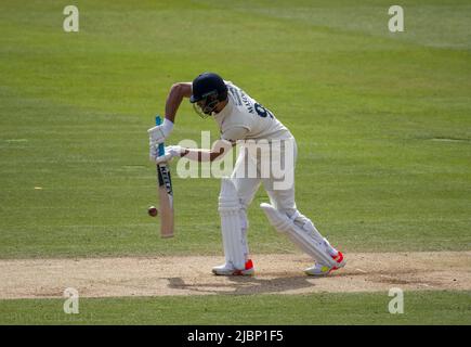 Middlesex in azione contro Derbyshire a Lords nel 10th aprile 2022 Foto Stock