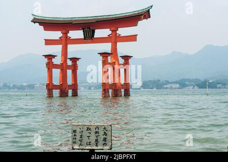 Torii galleggiante, Miyajima, Giappone Foto Stock