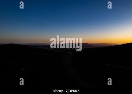 Orizzonte, tramonto, cielo dalle colline di Los Angeles Foto Stock