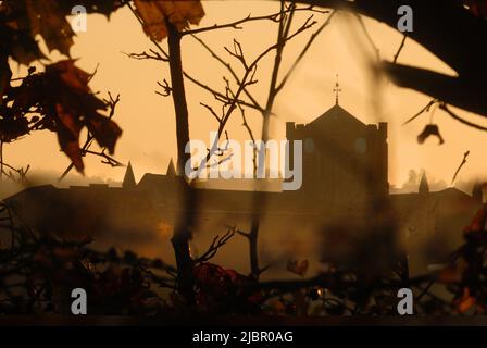 Tramonto, Abbazia di Hexham, Northumberland Foto Stock