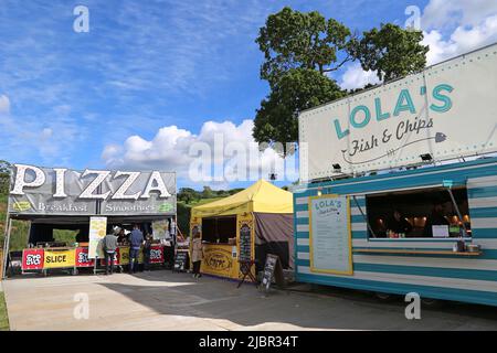 Bancarelle alimentari, Hay Festival 2022, Hay-on-Wye, Brecknockshire, Powys, Galles, Gran Bretagna, Regno Unito, Regno Unito, Europa Foto Stock