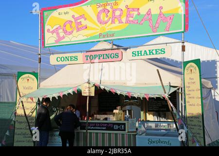 Shepherd's Ice Cream, Hay Festival 2022, Hay-on-Wye, Brecknockshire, Powys, Galles, Gran Bretagna, Regno Unito, Regno Unito, Europa Foto Stock