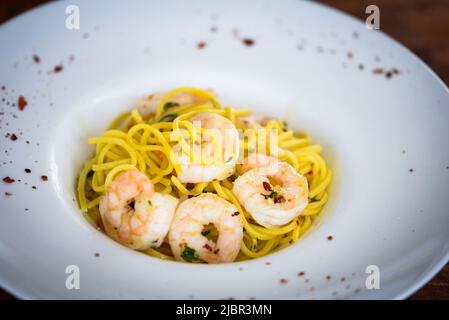 Deliziosa AOP fatta in casa con gamberi freschi Foto Stock