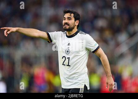 Monaco di Baviera, Germania. Giugno 7th 2022: Ilkay Gündogan, DFB 21 nella UEFA Nations League 2022 partita GERMANIA, Regno Unito. , . Su Juni 07, 2022 a Monaco di Baviera, Germania. Credit: Peter Schatz/Alamy Live News Foto Stock