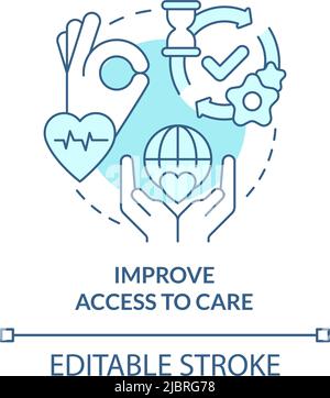 Migliorare l'accesso all'icona del concetto di turchese di cura Illustrazione Vettoriale
