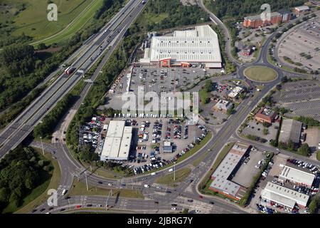 Veduta aerea di Glasshoughton, Castleford, West Yorlshire Foto Stock