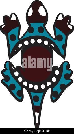 Logo lizard con modello vettoriale in stile aborigeno Illustrazione Vettoriale