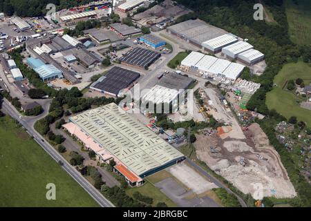 Veduta aerea della Whitehall Industrial Estate, Whitehall Road, Leeds, West Yorkshire Foto Stock