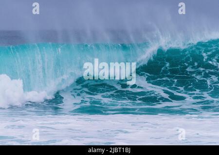 Norvegia, Contea di Nordland, Isole Lofoten, Spiaggia di Unstad Foto Stock