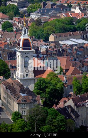 Francia, Doubs, Besancon, dalla collina di Bregille, Cattedrale di Saint Jean Foto Stock