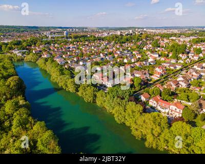 Francia, Seine-Saint-Denis, Gournay-sur-Marne (vista aerea) Foto Stock