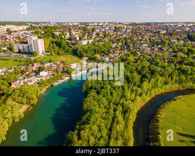 Francia, Seine-Saint-Denis, Gournay-sur-Marne (vista aerea) Foto Stock