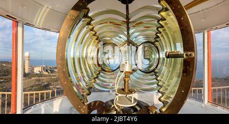 Francia, Herault, Leucate, capo Leucate, il faro di capo Leucate Foto Stock
