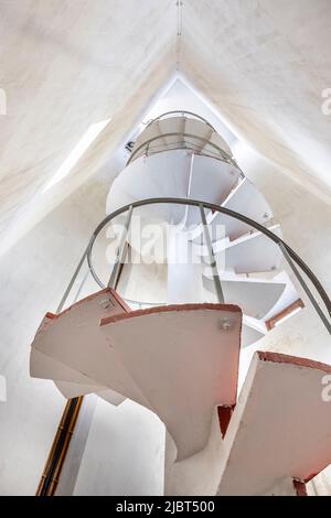 Francia, Herault, Leucate, capo Leucate, le scale del faro Leucate Foto Stock