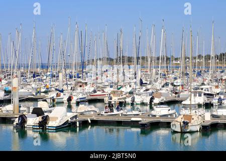 Francia, Loira Atlantica, Guerande paese, Piriac sur Mer (piccola città di carattere), porto turistico Foto Stock